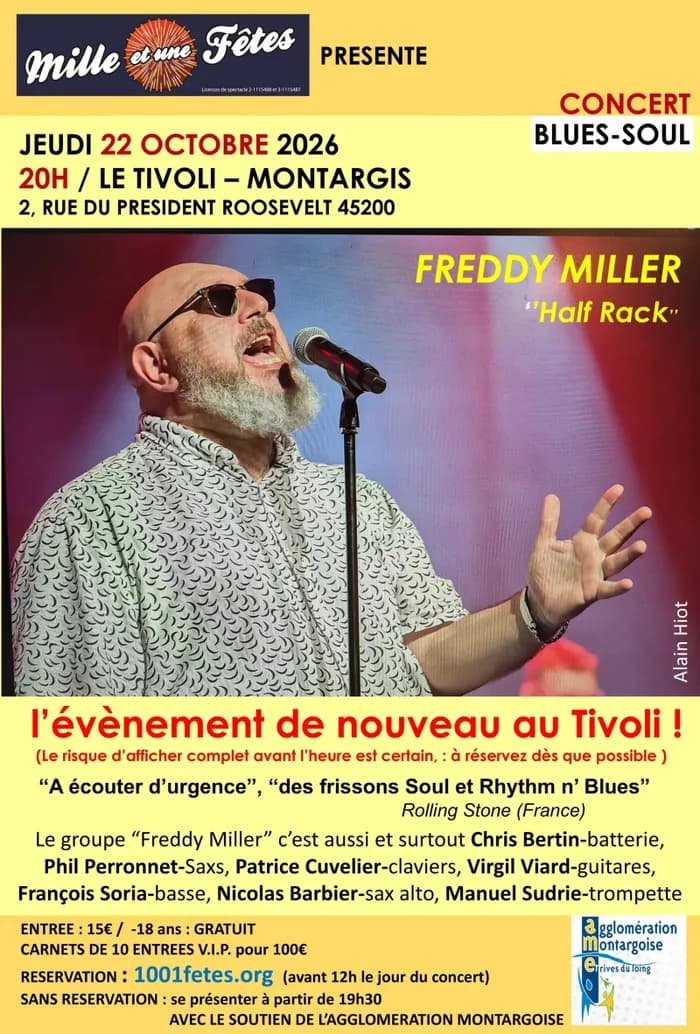 Visuel de l’événement « Freddy Miller : Concert Blues-Soul »