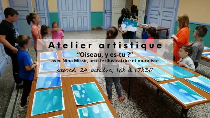 Visuel de l’événement « Atelier "Oiseau, y es-tu ?", guidé par l'artiste illustratrice et muraliste Nina Missir »
