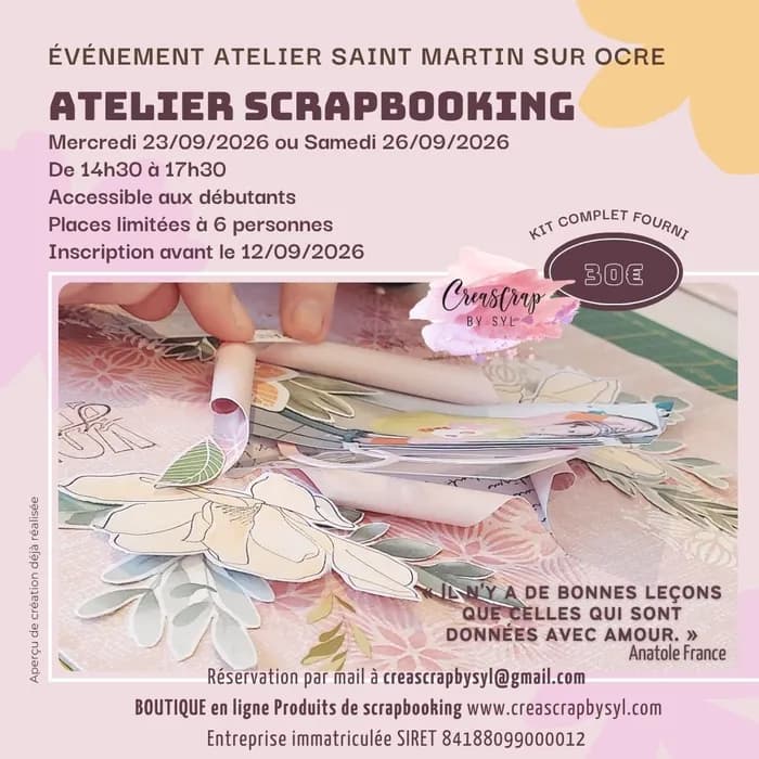 Visuel de l’événement « Atelier Scrapbooking »