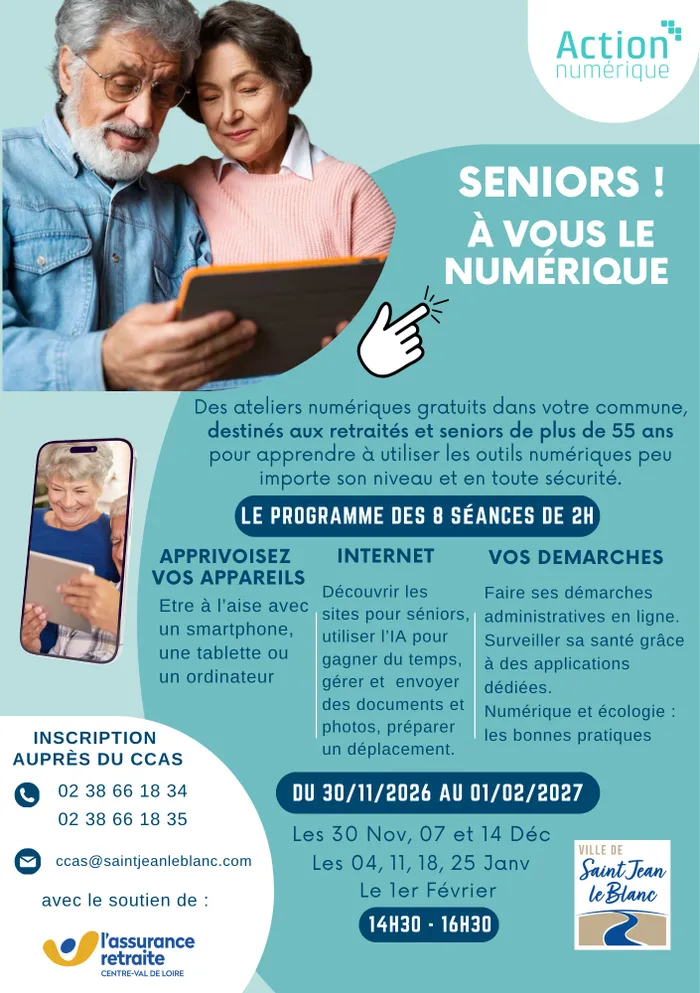 Visuel de l’événement « A vous le Numérique Seniors ! à Saint Jean le Blanc »