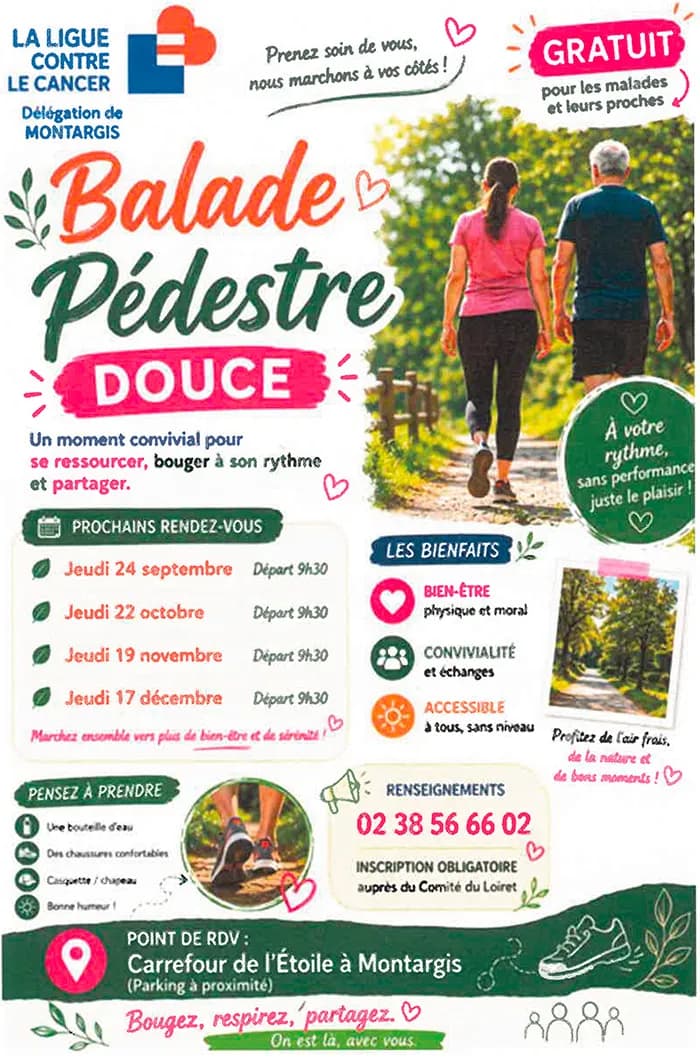 Visuel de l’événement « Balade pédestre douce avec la Ligue Contre le Cancer »