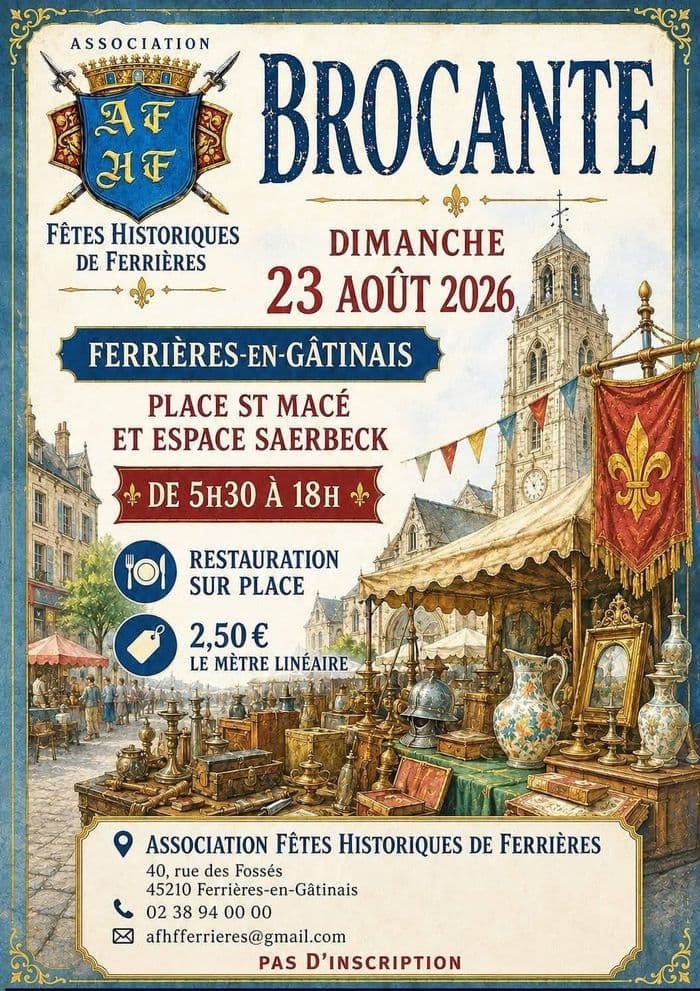 Visuel de l’événement « Brocante des Fêtes Historiques de Ferrières »