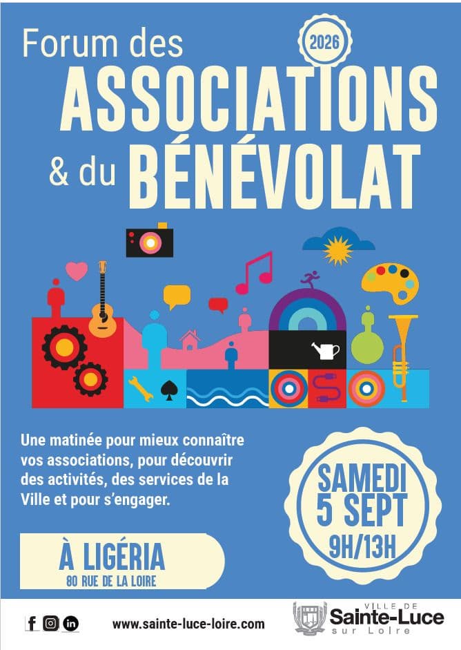 Visuel de l’événement « Forum des associations et du bénévolat de Sainte-Luce-sur-Loire »