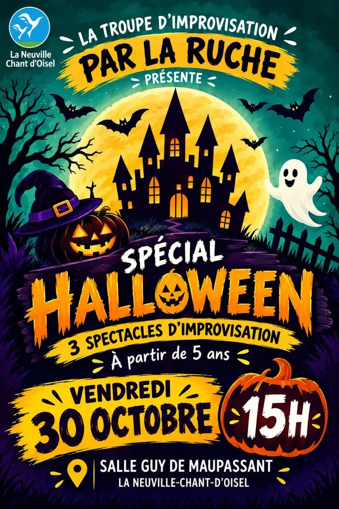 Visuel de l’événement « Théâtre d'improvisation Halloween par la Rcuhe »