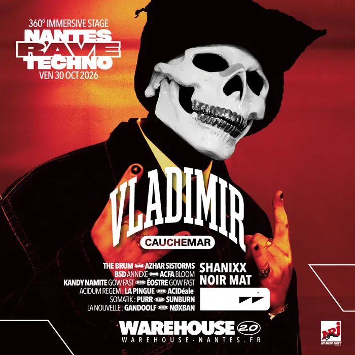 Visuel de l’événement « Nantes Rave Techno W/ Vladimir Cauchemar, Shanixx, Noir Mat & More »