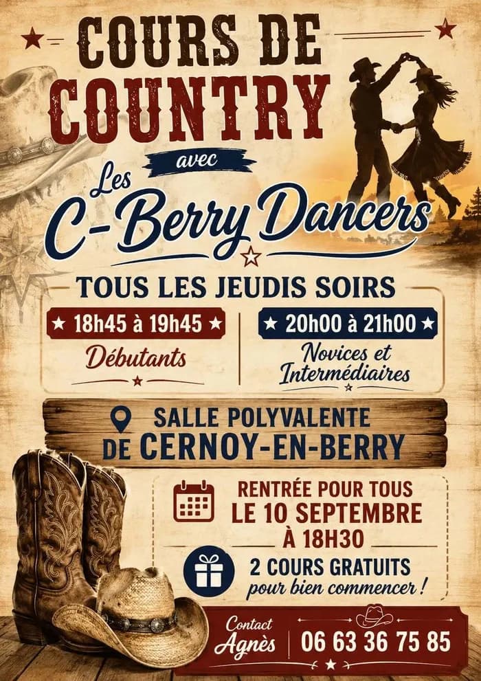 Visuel de l’événement « Cours de country avec les C-Berry Dancers »