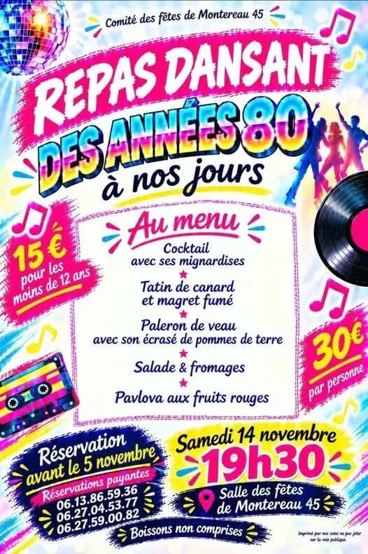 Visuel de l’événement « Repas dansant des années 80 à nos jours »
