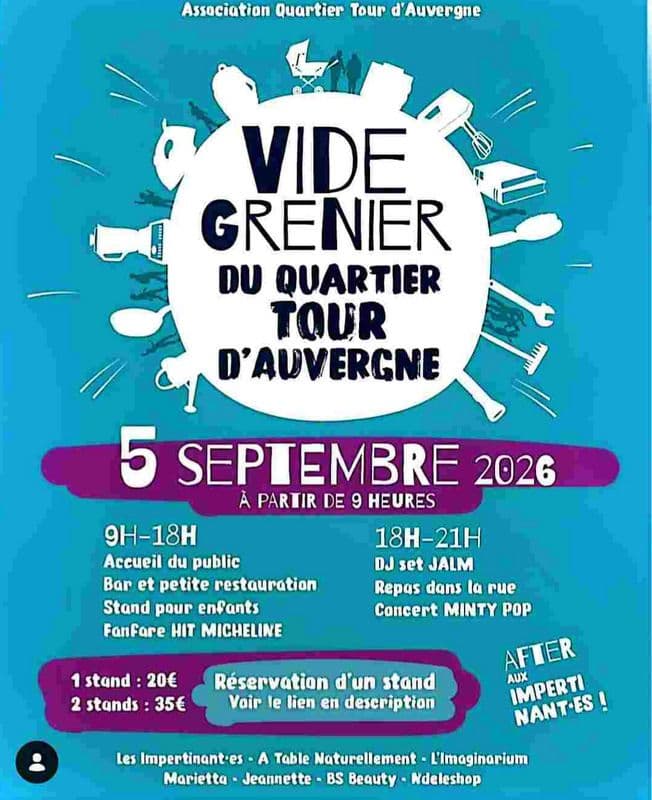 Visuel de l’événement « Vide-grenier du quartier Tour d'Auvergne »