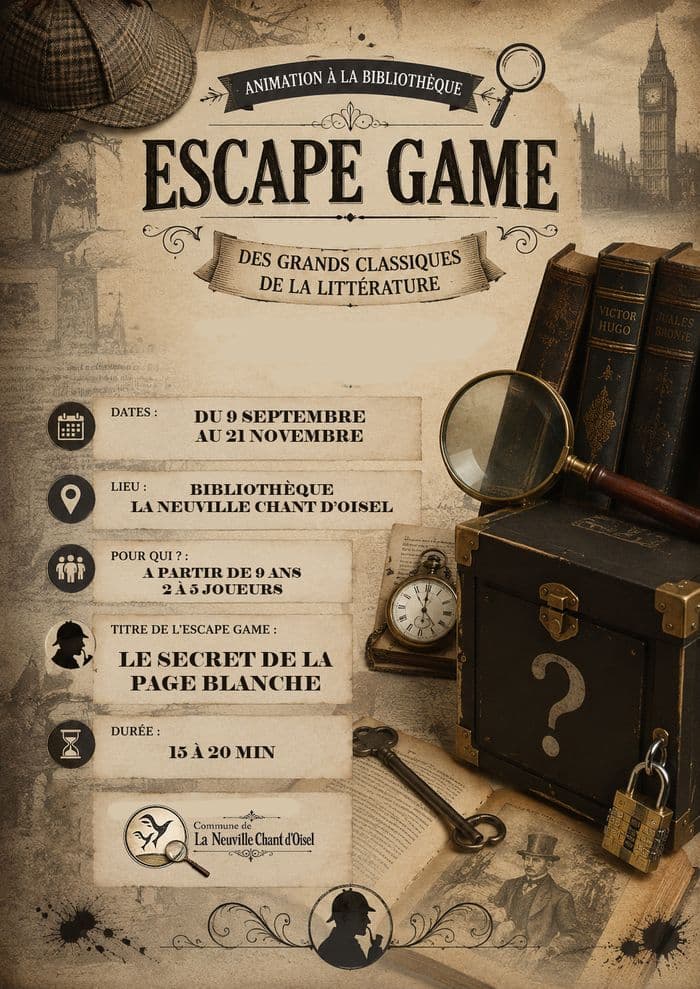 Visuel de l’événement « Escape Game "Le secret de la page blanche" »