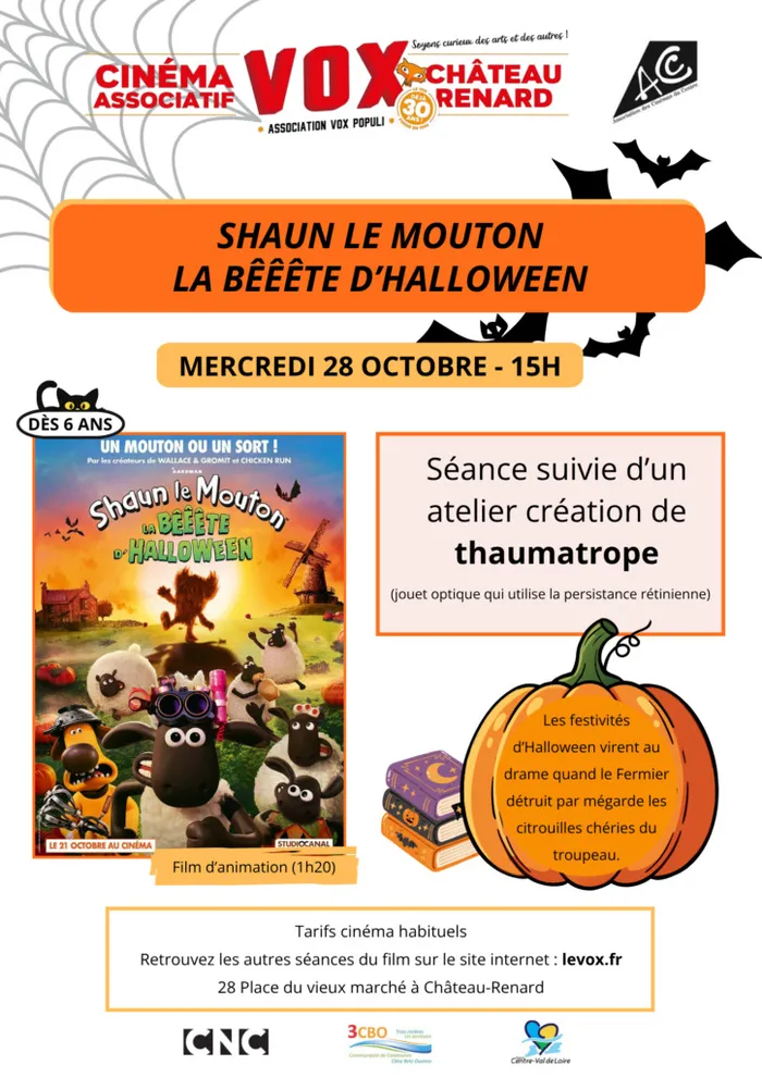 Visuel de l’événement « Projection du film d'animation : SHAUN le mouton - la bêêête d'Halloween »