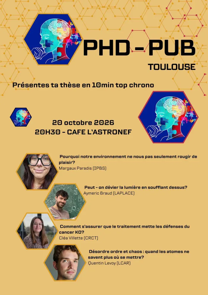 Visuel de l’événement « PhD PUB - Présentes ta thèse en 10min »