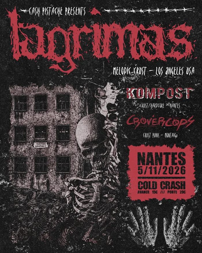 Visuel de l’événement « Concert : Lagrimas + Kompost + Crovercops »