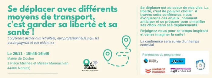Visuel de l’événement « Conférence : Se déplacer avec différents moyens de transport, c'est garder sa liberté et sa santé ! »