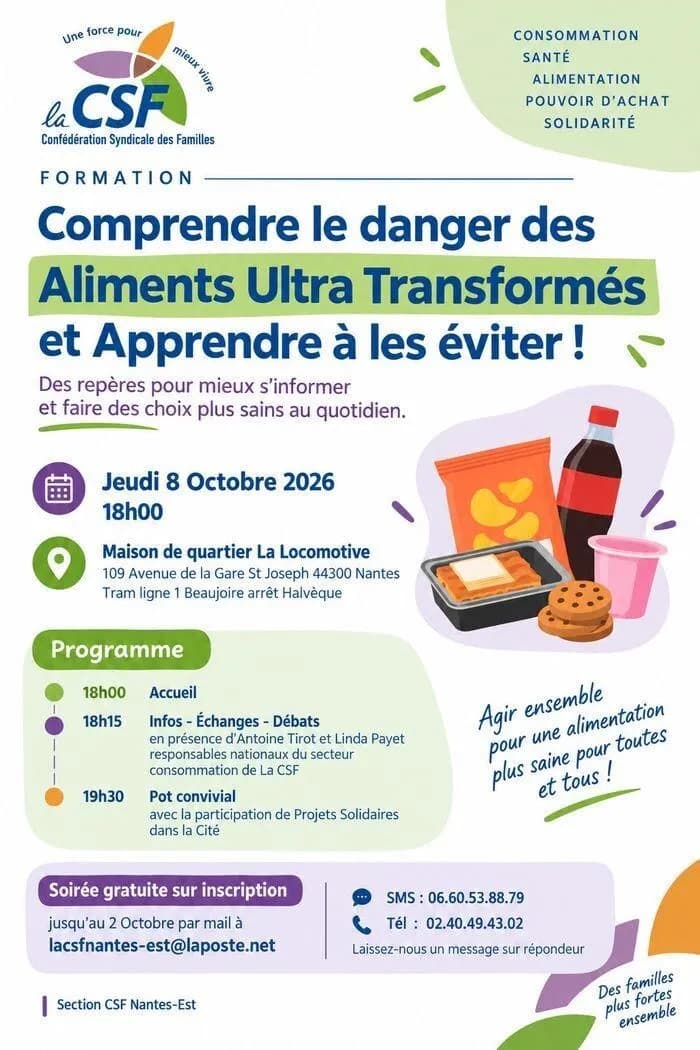 Visuel de l’événement « Formation sur les produits ultra transformés »