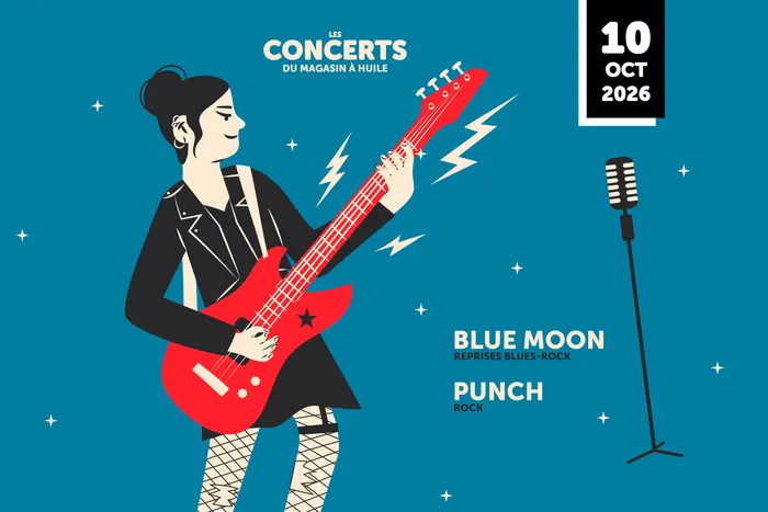 Visuel de l’événement « Concert blues-rock avec Blue Moon et Punch au Magasin à huile »