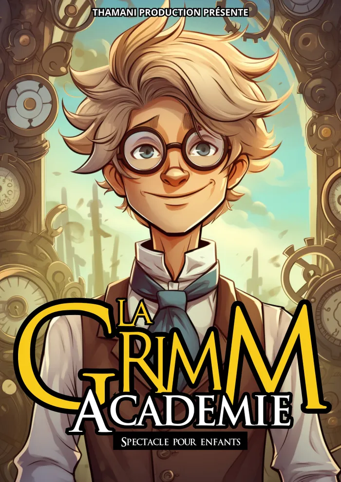 Visuel de l’événement « La Grimm Académie – Le podcast jeunesse plébiscité par des milliers d’auditeurs prend vie sur scène »