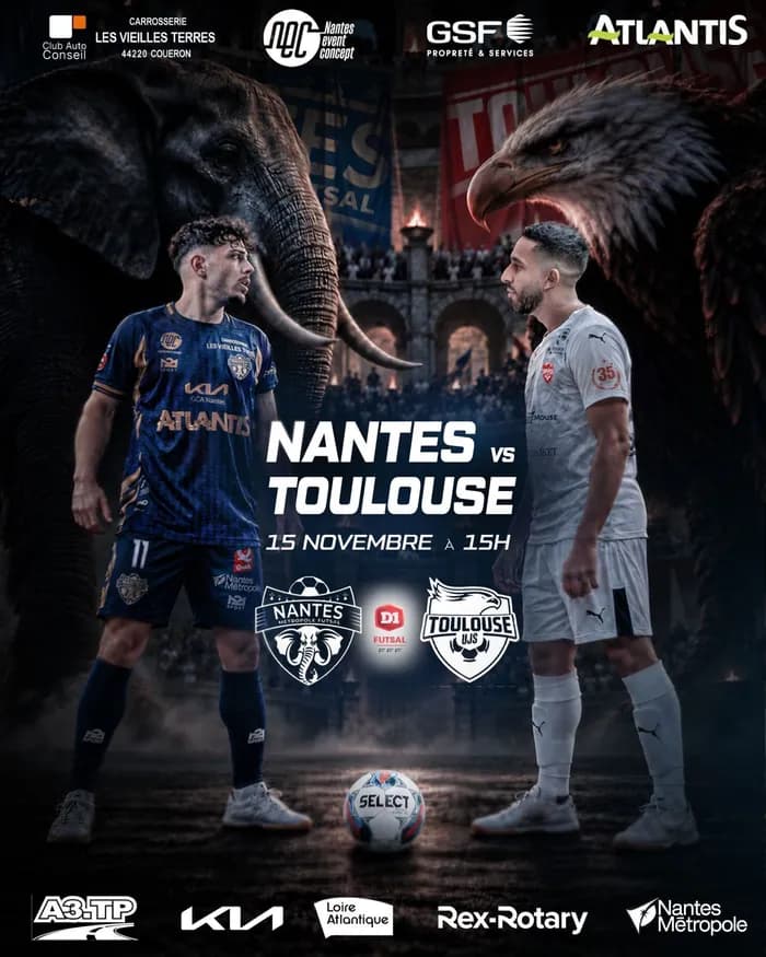 Visuel de l’événement « Match D1 Futsal - Nantes Métropole Futsal - Toulouse »