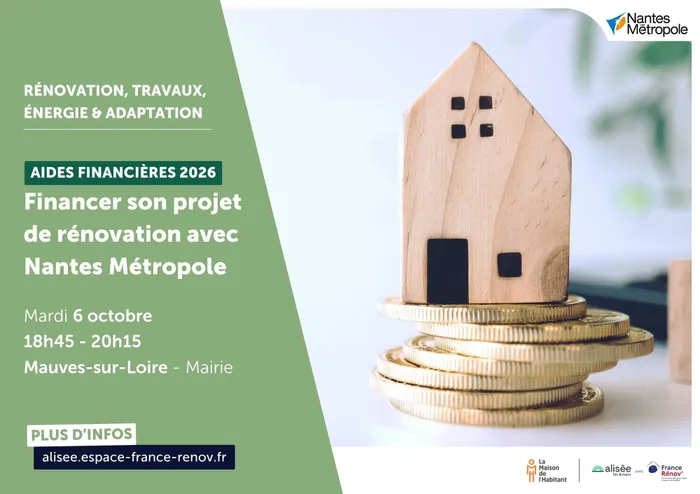 Visuel de l’événement « Aides financières 2026 : financer son projet de rénovation avec Nantes Métropole »