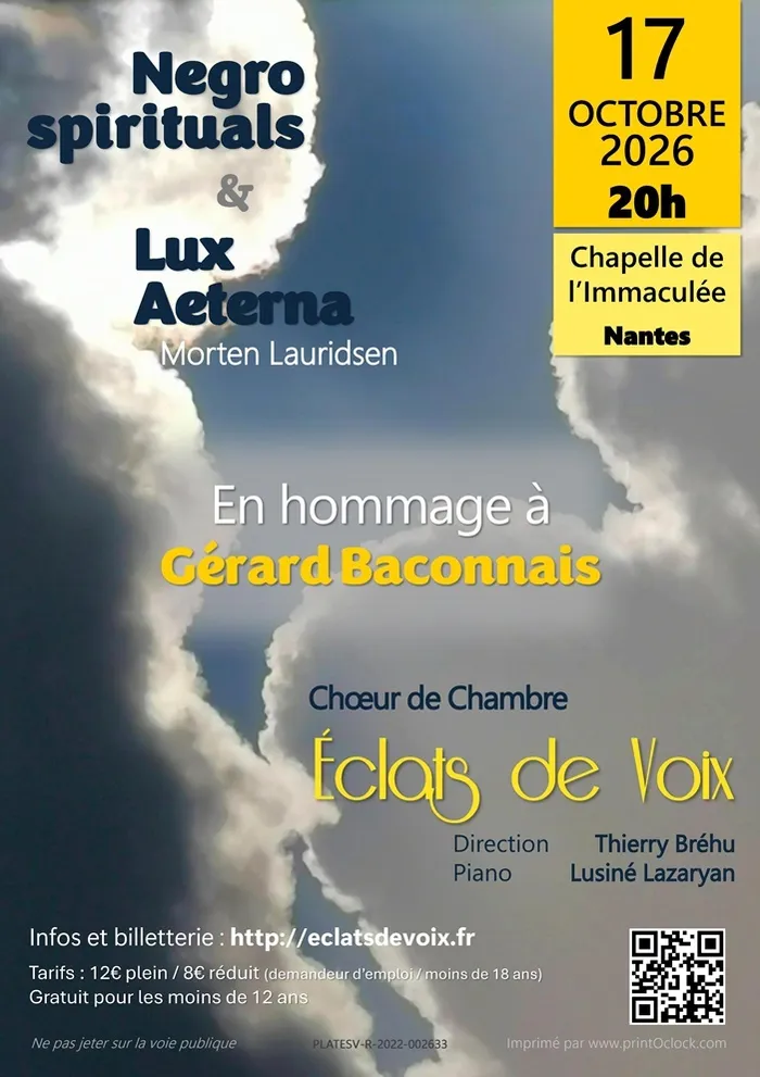 Visuel de l’événement « Concert chœur Eclats de voix – Hommage à Gérard Baconnais »
