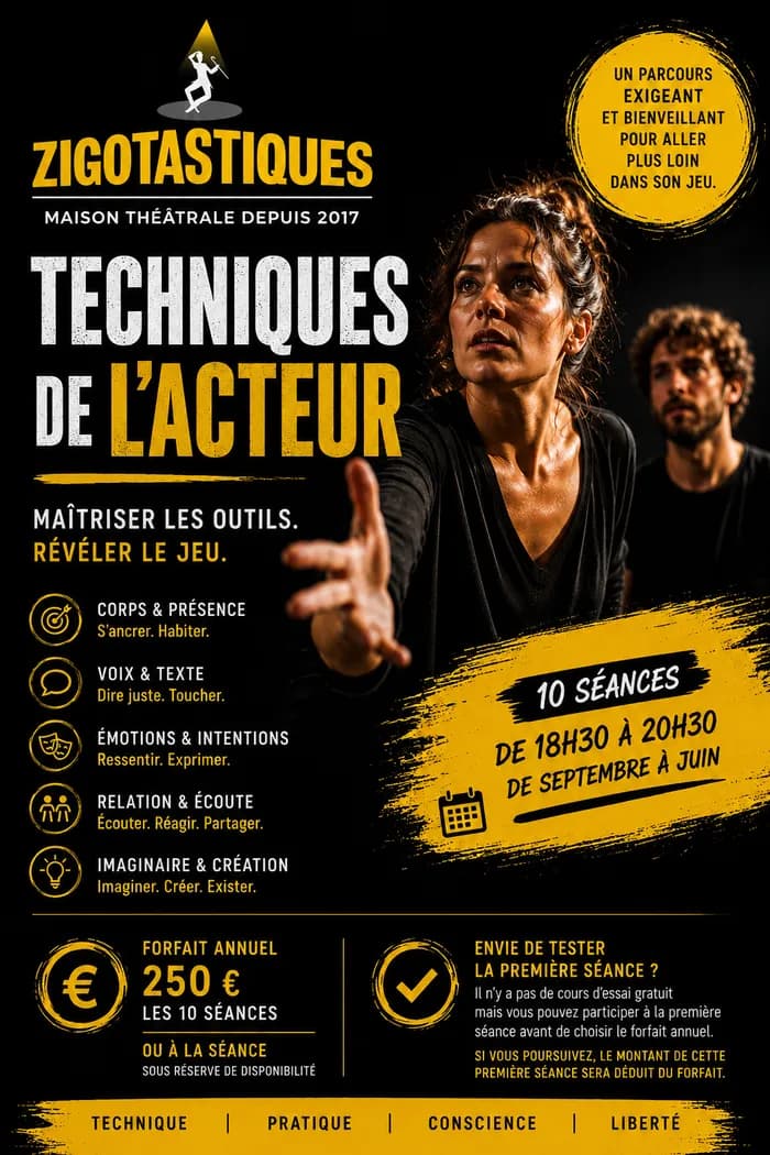 Visuel de l’événement « Workshop TECHNIQUES DE L'ACTEUR »