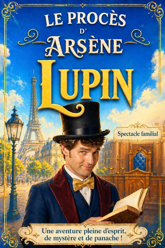 Visuel de l’événement « Le Procès d’Arsène Lupin – un seul en scène drôle et musical »