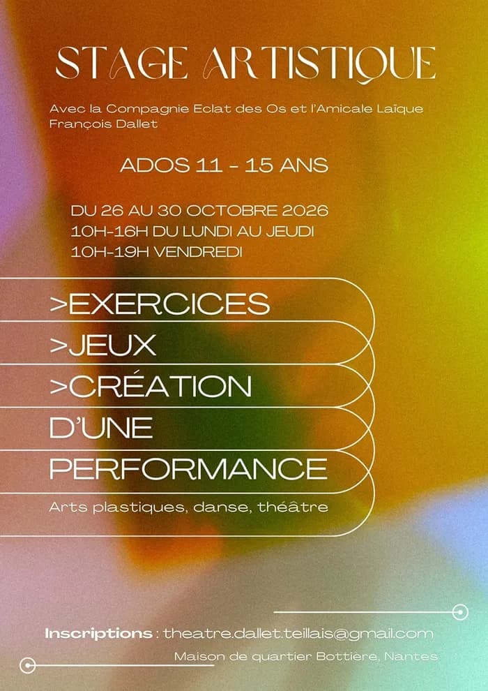 Visuel de l’événement « Stage artistique pour les 11-15 ans »